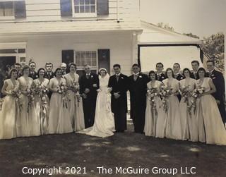 Group of Vintage Black & White Photos of Happy Families and Campers.  Includes Airstream Camper. 