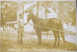 Group of Vintage Black & White Photos of Happy Families and Campers.  Includes Airstream Camper. 