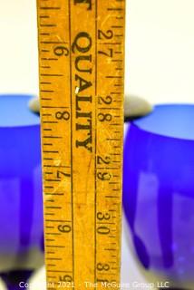 Six (6) Cobalt Blue Glass Goblets. 