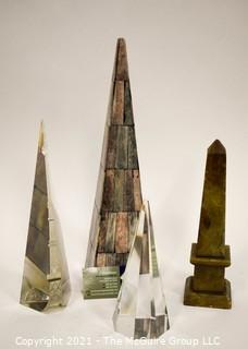 Four (4) Obelisk Decorative Items 