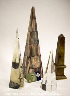 Four (4) Obelisk Decorative Items 