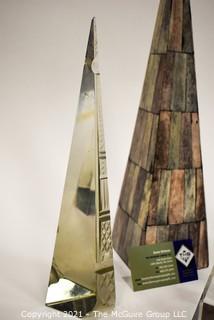 Four (4) Obelisk Decorative Items 