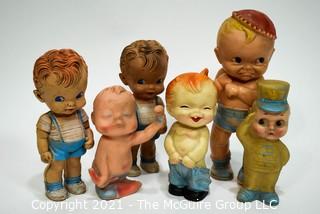 Group of Vintage Squeaky Plastic Doll Toys. 