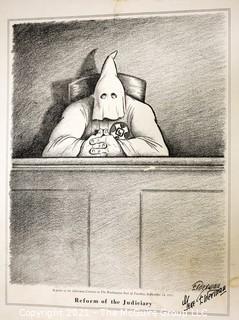 Pencil Signed Political Cartoon; "Reform of the Judiciary"; Gene Elderman