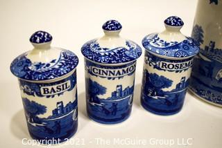 Spode Blue Willow Style Italian Canister Set. 