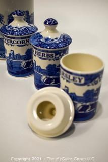 Spode Blue Willow Style Italian Canister Set. 