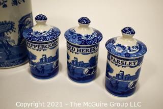 Spode Blue Willow Style Italian Canister Set. 