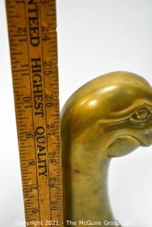 Pair of Heavy Brass Duck Bookends. 