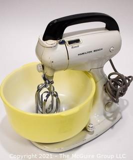 Vintage White Hamilton Electric Mixer with Matching Bowl. 