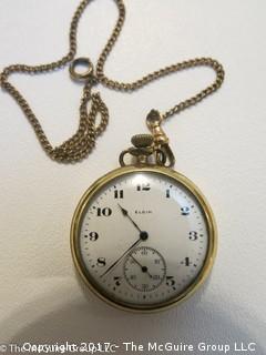 Elgin pocket watch with fob