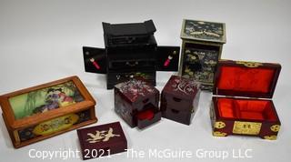 Assortment of Six (6) Asian Dresser or Jewely Boxes 