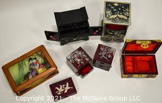 Assortment of Six (6) Asian Dresser or Jewely Boxes 