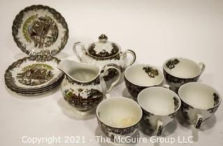 (12) Pieces of Johnson Bros. Ironstone Transferware