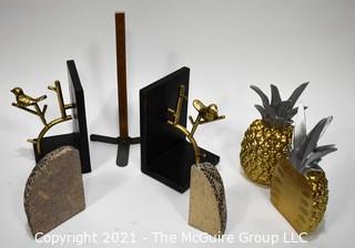 3 Sets of Bookends Including Pineapples