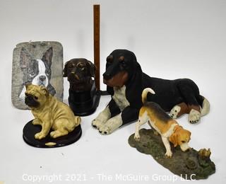 Group of Mostly Contemporary Resin Dog Figurines.