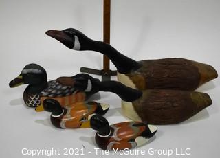 Set of Five (5) Duck & Goose Decoys. 