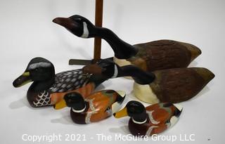 Set of Five (5) Duck & Goose Decoys. 