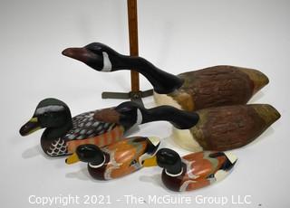 Set of Five (5) Duck & Goose Decoys. 