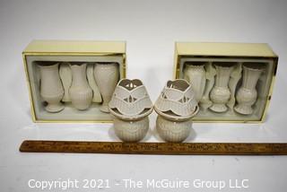 Group of Lenox Porcelain Decorative Items.  Includes Two (2) New In The Box Set of Vases. 