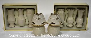 Group of Lenox Porcelain Decorative Items.  Includes Two (2) New In The Box Set of Vases. 