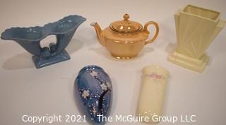 Group of Vintage Pottery & Porcelain Decorative Items.  Includes Abingdon and Lusterware.