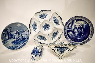 Collection of Blue and White China including Delft