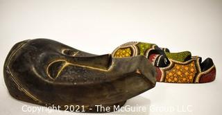 Two (2) Ethnographic Tribal Carved and Painted Wood Masks 