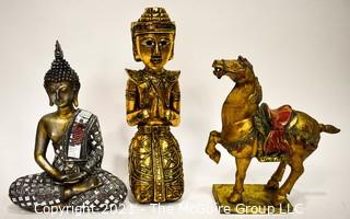 Three (3) Contemporary Decorative Asian Statues.