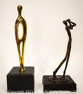 Two Art Metal Statues