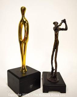 Two Art Metal Statues