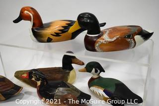 Eight (8) Wooden Carved Duck Decoys.