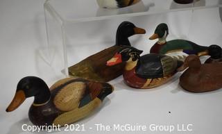 Eight (8) Wooden Carved Duck Decoys.