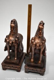 Pair of Metal Horse Bookends