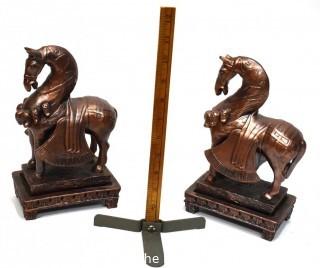 Pair of Metal Horse Bookends