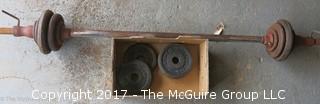 Set of free weights and lifting bar