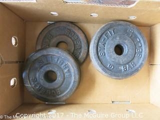 Set of free weights and lifting bar