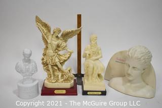 Three (3) Classical Greek and Roman Sculptures and One Sculptra Display Piece