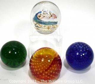 Four Hand Blown Glass Paperweights