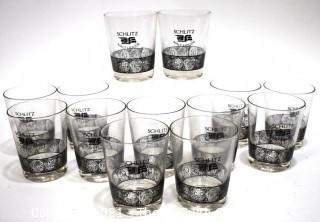 Vintage Set of Schlitz Malt Liquor Rocks Glasses from the 1970's