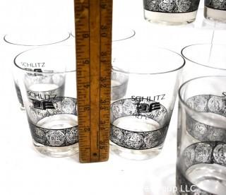 Vintage Set of Schlitz Malt Liquor Rocks Glasses from the 1970's