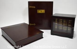 Three (3) Contemporary Finished Wood Storage Boxes