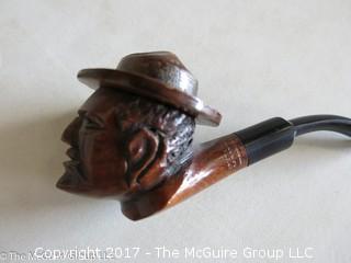 Carved Briar Smoking Pipe