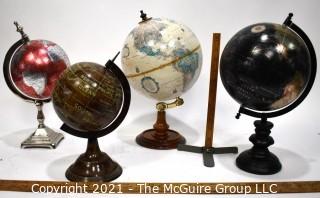 Four (4) Decorative Shelf Globes.