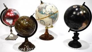 Four (4) Decorative Shelf Globes.