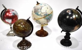 Four (4) Decorative Shelf Globes.