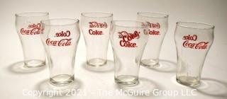 (6) Coca Cola Soda Fountain Glasses 