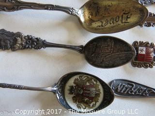 Assortment of 10 sterling collector spoons 