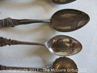 Assortment of 10 sterling collector spoons 