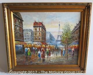 Framed Parisian Landscape; Oil on Canvas; 25 1/2 x 29 1/2