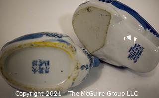 Blue and White Chinese Ceramic Duck and Chicken